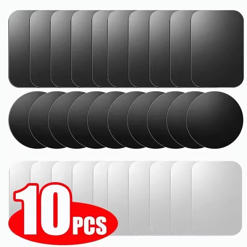 Tablet Phone Accessories - แผ่นแม่เหล็กโลหะสำหรับติดตั้งที่วางโทรศัพท์ในรถยนต์ 5/10 ชิ้น แผ่นแม่เหล็กสำหรับแท็บเล็ตและโทรศัพท์มือถือ ใช้ติดตั้งที่วางโทรศัพท์ในรถยนต์