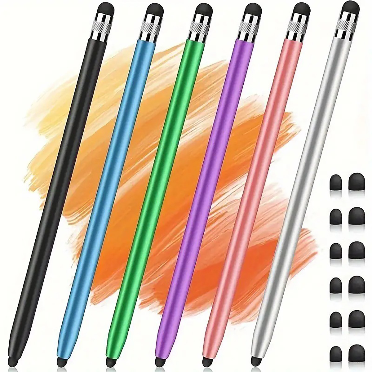 Accessories For Android Tablet - ปากกาสไตลัสสำหรับหน้าจอสัมผัส เหมาะสำหรับไอแพด, แอนดรอยด์,แท็บเล็ตโครมบุ๊กและอุปกรณ์หน้าจอสัมผัสแบบคาปาซิทีฟอื่นๆ ความไวสูงและความแม่นยำสูง ปราศจากรอยขีดข่วน ปลายยาง