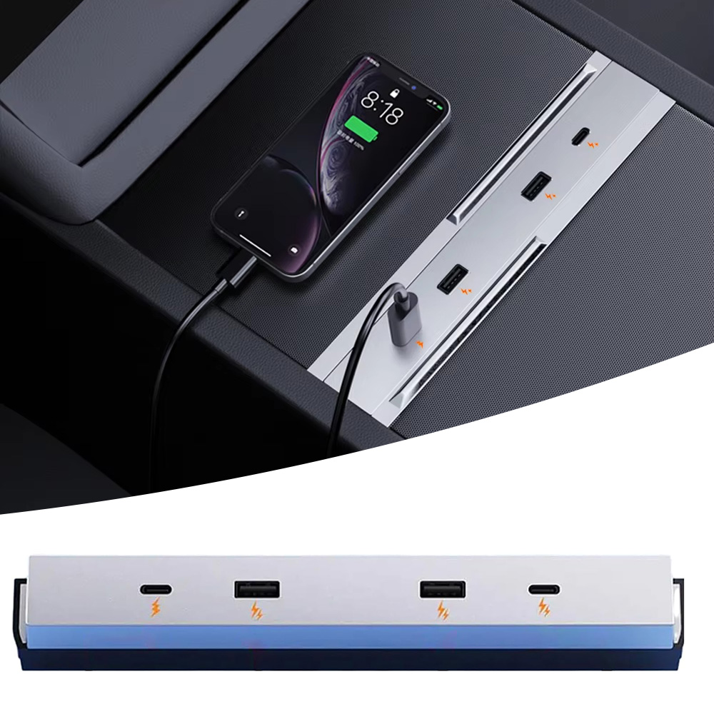 Usb Hub Type C - แท่นชาร์จเร็ว 27W-65W พร้อมฮับ USB สำหรับ Tesla