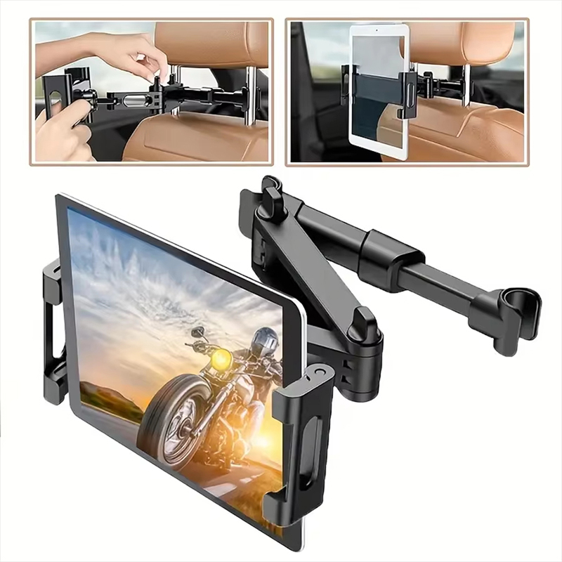 Tablet Phone Accessories - Telescopic รถด้านหลังหมอนผู้ถือโทรศัพท์แท็บเล็ตหมุนผู้ถือรถกลับที่นั่งขาตั้ง Headrest Bracket Universal ผู้ถืออุปกรณ์เสริม
