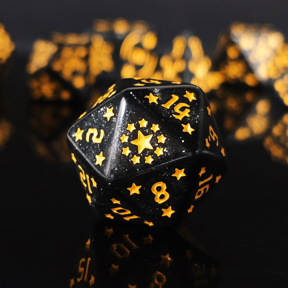 Tablet Accessories Kit - ชุดลูกเต๋าดาวและถุงพลาสติก 7 ชิ้นชุดบรรจุภัณฑ์วัสดุอะคริลิคลูกเต๋าเหลี่ยมเหมาะสําหรับเกมโต๊ะเพื่อความบันเทิง