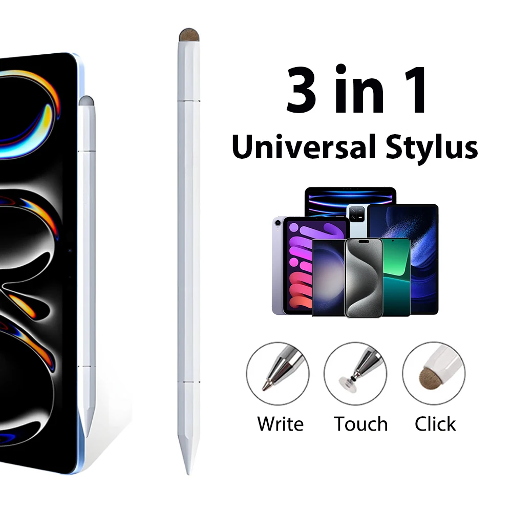 Samsung Tablet Drawing Accessories - ปากกาสไตลัสแม่เหล็กอเนกประสงค์ 3 ใน 1 สำหรับไอแพด ซัมซุง