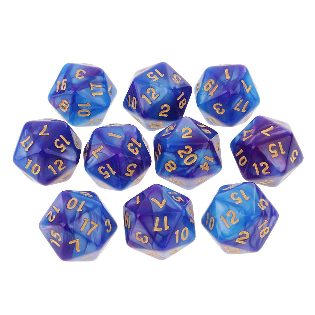 Tablet Accessories Kit - 10pcs Polyhedral ลูกเต๋า 20 ด้าน D20