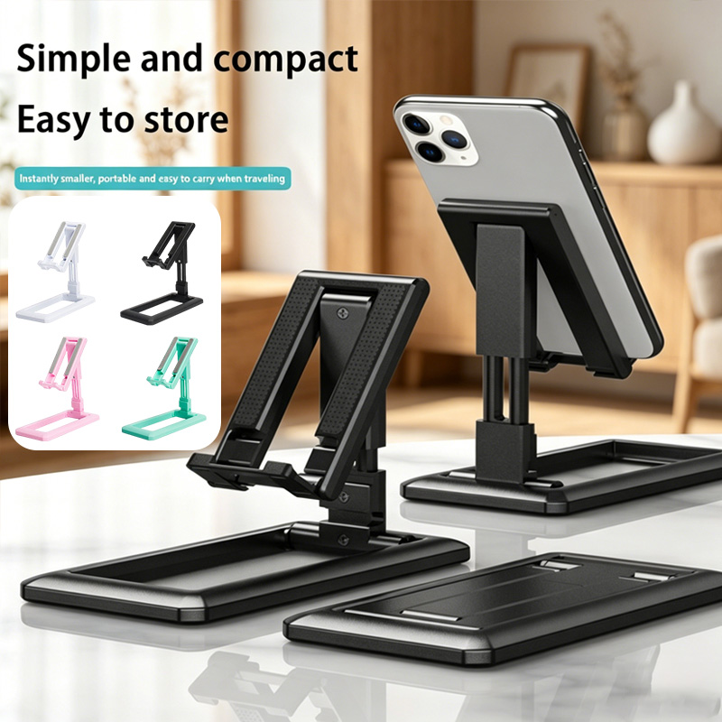 Tablet Phone Accessories - แท็บเล็ตแบบพับได้โทรศัพท์มือถือขาตั้งโทรศัพท์ตั้งโต๊ะปรับขนาดได้ที่วางโทรศัพท์ตั้งโต๊ะสำหรับไอแพด ไอโฟน ซัมซุงใหม่