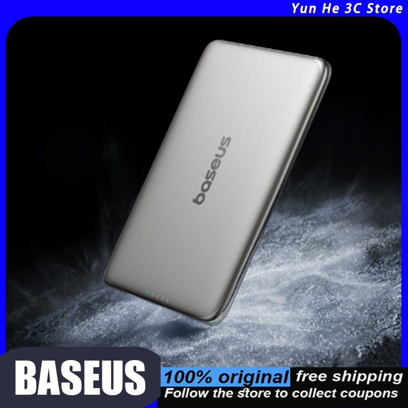 Accessories For Android Tablet - Baseus แบตเตอรี่สำรองแม่เหล็กไร้สาย ขนาดบางพิเศษ พกพาสะดวก ความจุ 5000mAh/10000mAh
