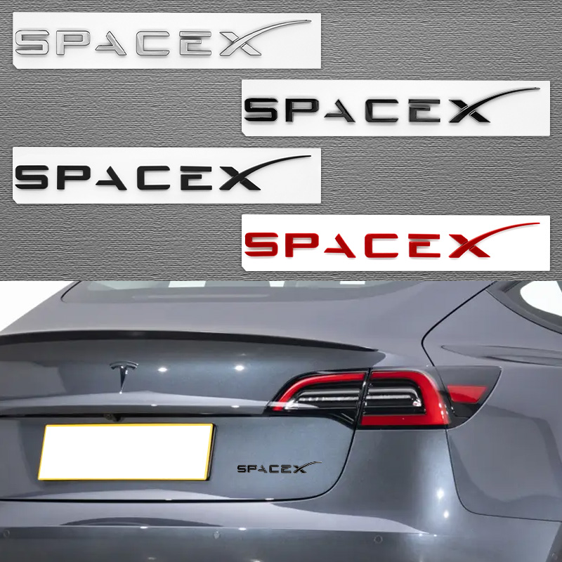 Tesla Tablet Accessories - 3D ABS โลโก้ตัวอักษรรถ Trunk Fender ด้านข้าง
