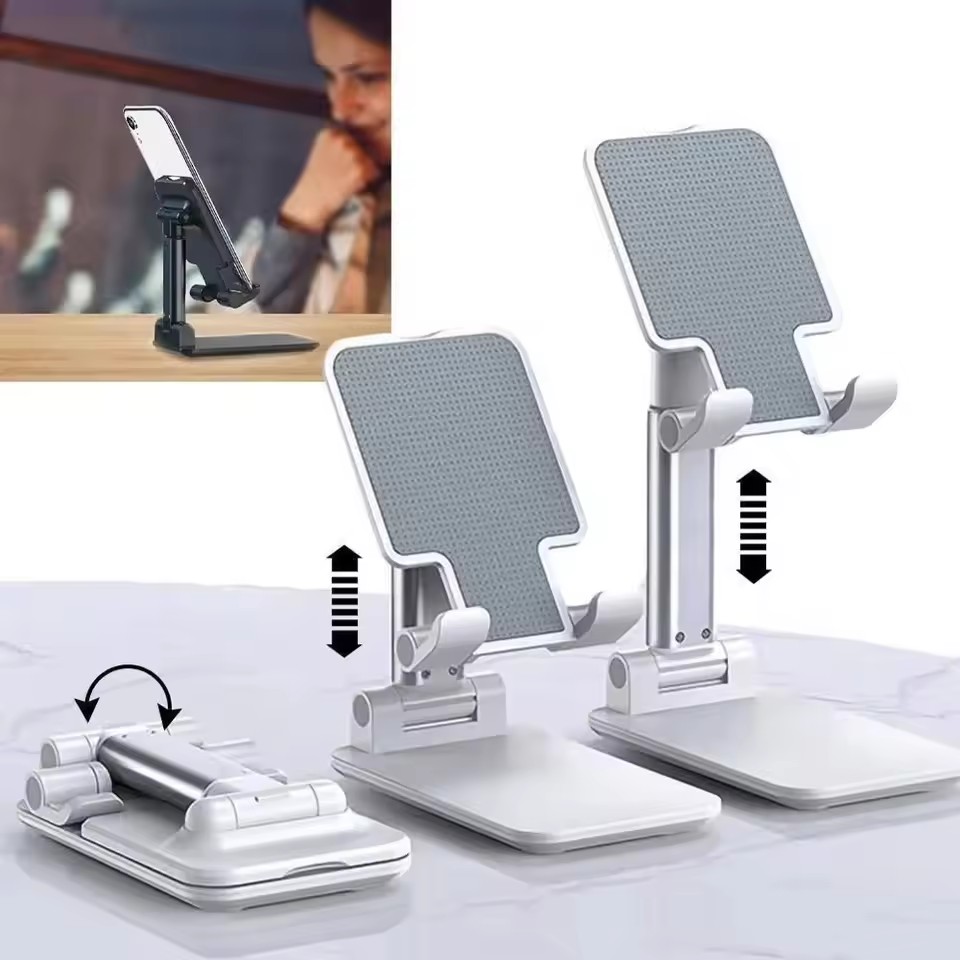 Tablet Phone Accessories - แท่นวางแท็บเล็ตตั้งโต๊ะคุณภาพสูง พับได้ ปรับระดับได้ รองรับโทรศัพท์มือถือ
