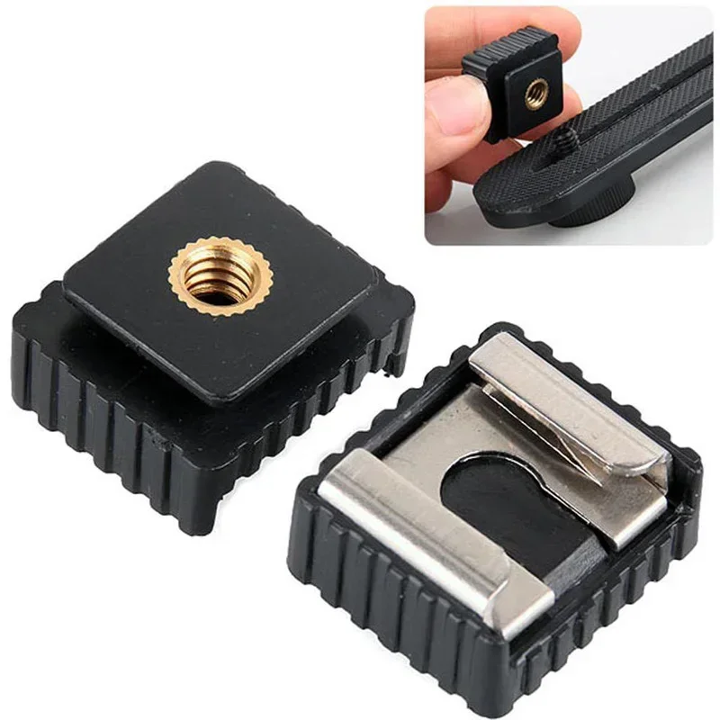 Hotwav Tablet Accessories - ขายึดแฟลชแบบมาตรฐานพร้อมอะแดปเตอร์ยึดฮอตชู ต่อเข้ากับสกรูขนาด 1/4 นิ้ว สำหรับขาตั้งไฟสตูดิโอ ขาตั้งกล้อง