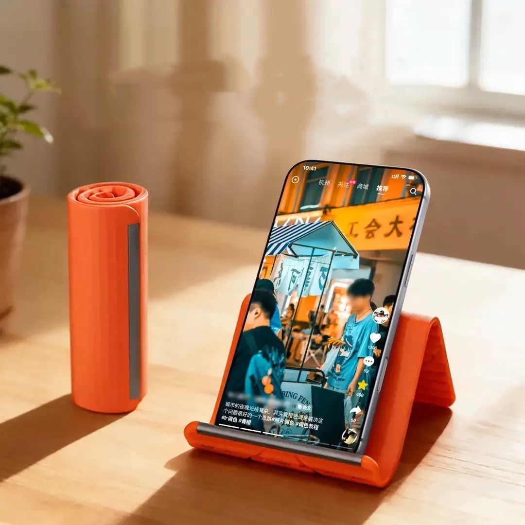 Tablet Accessory - ขาตั้งโทรศัพท์แบบพกพาซิลิโคนสำหรับวางบนโต๊ะ แท็บเล็ต แล็ปท็อป ดีไซน์สร้างสรรค์ ยืดหยุ่น พับได้