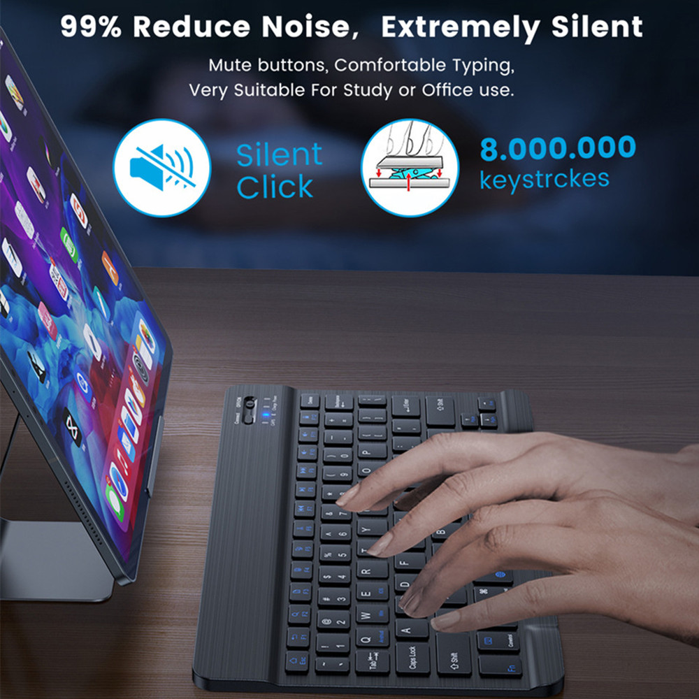 10 นิ้วคีย์บอร์ดไร้สายบลูทูธมิ - Tablet Accessories Kit บทวิจารณ์และราคา