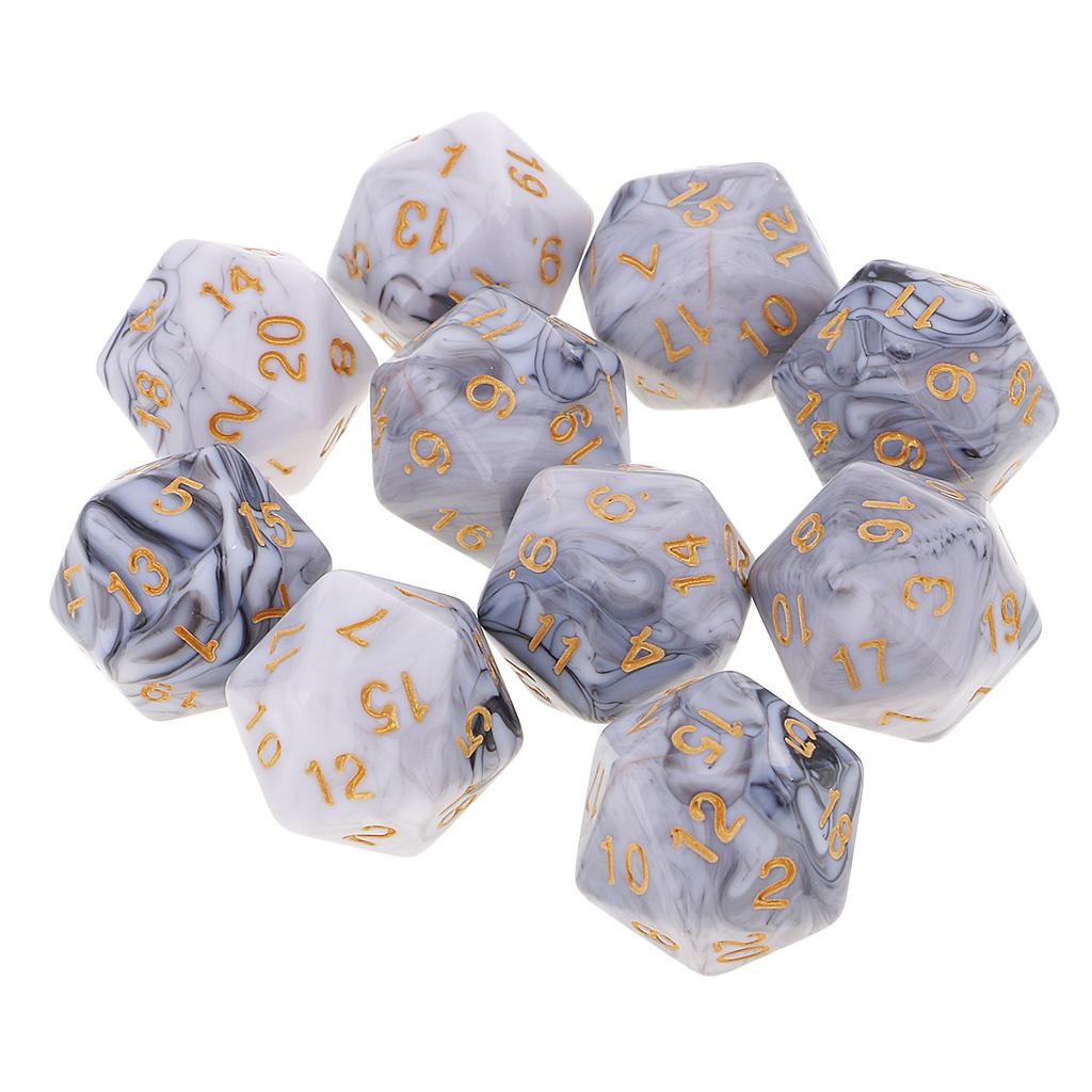 10pcs Polyhedral ลูกเต๋า 20 ด้ - Tablet Accessories Kit บทวิจารณ์และราคา